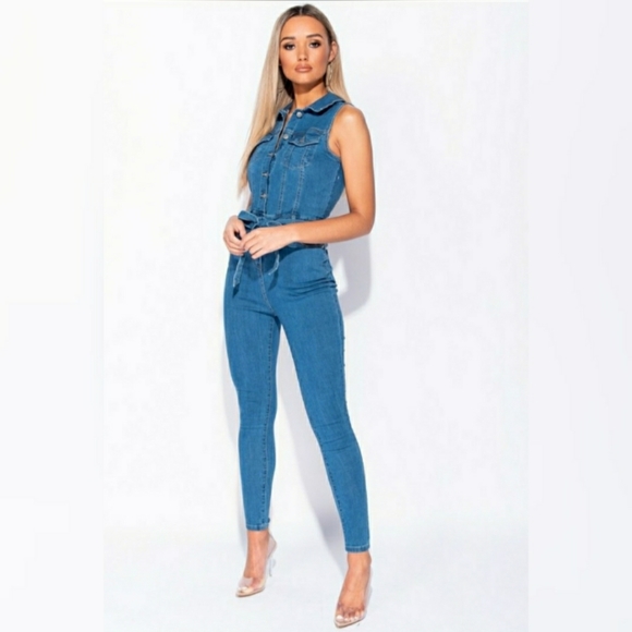 ONE LEFT ❤Do It In Denim Button Up Jumpsuit - Picture 6 of 8